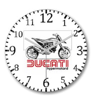 Ducati Hypermotard Motorsiklet Duvar Saati Bombeli Gercek Cam