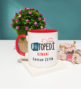 Ortapedi Uzmanı Kupa Bardak Kırmızı