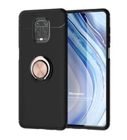 Microsonic Xiaomi Redmi Note 9S Kılıf Kickstand Ring Holder Siyah Rose