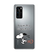 Snoopy Tasarımlı Süper Şeffaf Silikon Telefon Kılıfı Huawei P40