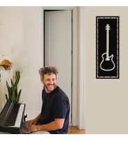 New Jargon - Çerçeve İçinde Gitar Tasarım Metal Tablosu 70x25cm (Siyah)
