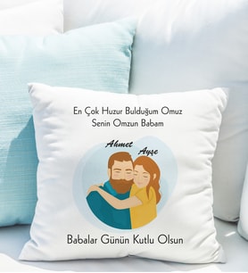 Babalar Günü Yastığı Kişiye Özel (Baba-Kız)