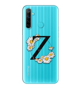Papatya Harf Tasarım Süper Şeffaf Silikon Telefon Kılıfı Oppo Realmi 6i Z-Harfi
