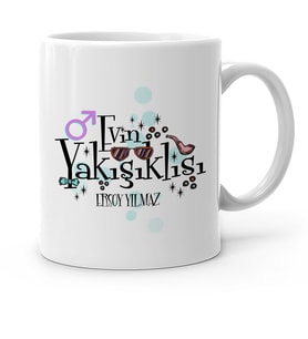 BK Gift Kişiye Özel Evin Yakışıklısı Beyaz Kupa Bardak  2