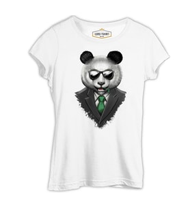 Panda - Bamboo Beyaz Kadın Tshirt