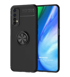 Microsonic Realme 7 Kılıf Kickstand Ring Holder Siyah