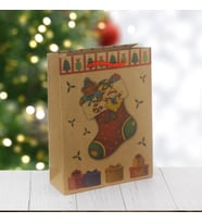 6 Adet 15x20cm Kraft Karton Çanta Çoraplı