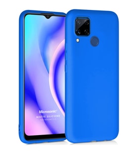 Microsonic Matte Silicone Realme C15 Kılıf Mavi