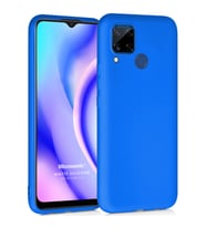 Microsonic Matte Silicone Realme C15 Kılıf Mavi