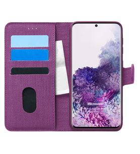 Microsonic Samsung Galaxy S20 Kılıf Fabric Book Wallet Mor