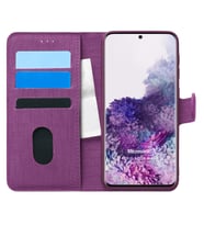 Microsonic Samsung Galaxy S20 Kılıf Fabric Book Wallet Mor