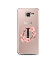 Pembe Çiçekli Harf Tasarım Süper Şeffaf Silikon Telefon Kılıfı Samsung A7 (2016)