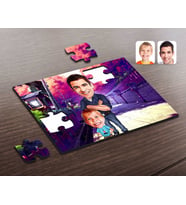 BK Gift Kişiye Özel Baba Oğul Karikatürlü Ahşap Puzzle-2
