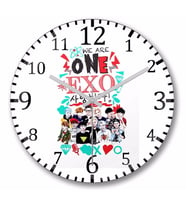 Exo We Are One Duvar Saati Bombeli Gercek Cam