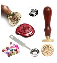 Mektup Damga Mühürü Blooming Rose + 30 Mühür Mumu + Eritme Kaşığı