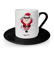 BK Gift Kişiye Özel Noel Baba Siyah Türk Kahvesi Fincanı  2