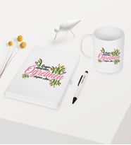 BK Gift Kişiye Özel Bugün Günlerden Öğretmen Temalı Beyaz Defter Kalem Kupa Seti - 1