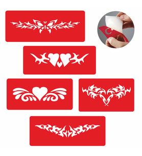 Kalp Kanat Dövmesi Şablon Seti Tattoo SPREYSİZ