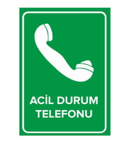 MIGNATIS - Acil Durum Telefonu Levhası - Sac Malzeme 25x35cm