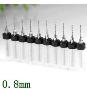 Tungsten Karbür Uçlu Freze PCB Mikro/Mini Matkap Uç 0,8mm x 10 lu Set