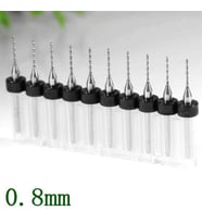 Tungsten Karbür Uçlu Freze PCB Mikro/Mini Matkap Uç 0,8mm x 10 lu Set