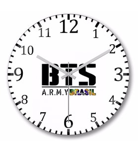 Bts Army Brasil Duvar Saati Bombeli Gercek Cam