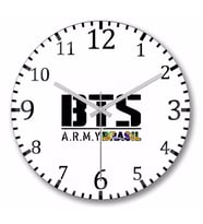 Bts Army Brasil Duvar Saati Bombeli Gercek Cam