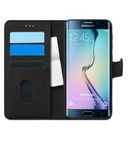 Microsonic Samsung Galaxy S6 Edge Kılıf Fabric Book Wallet Siyah