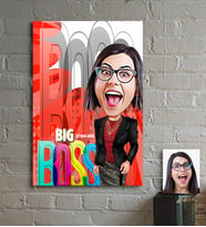 BK Gift Kişiye Özel Bayan Big Boss Karikatür Ahşap Tablo  1