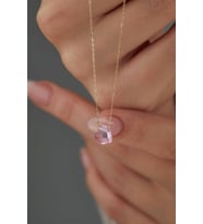 14 Ayar Altın Pembe Kalp Kolye