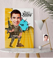 BK Gift Kişiye Özel Bay Uzman Çavuş Karikatür Kanvas Tablo 30x50cm  1
