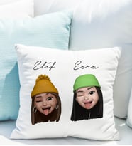 Emoji Kız Arkadaş Stiker Yastığı Kişiye Özel