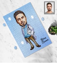 Kişiye Özel Doktor Tasarımlı Karikatür A3 240 Parça Puzzle Bay-5