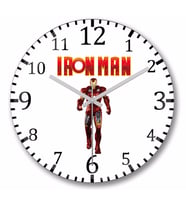 Iron Man    Duvar  Saati    Bombeli Gercek Cam