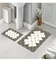 Banyo Halısı Ikili Klozet Takımı Kaymaz Tabanlı (60 xm x 100 cm + 40 cm x 60 cm) 