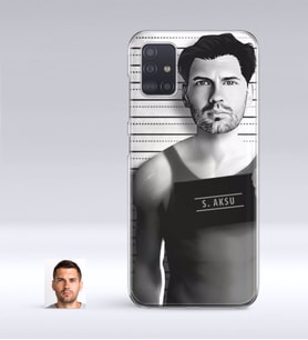 BK Gift Kişiye Özel Erkek Kriminal Karikatürlü Samsung Galaxy A51 İnce Şeffaf Silikon Telefon Kapağı-1 (Beyaz)