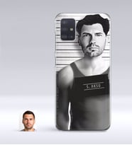 BK Gift Kişiye Özel Erkek Kriminal Karikatürlü Samsung Galaxy A51 İnce Şeffaf Silikon Telefon Kapağı-1 (Beyaz)