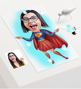BK Gift Kişiye Özel Süper Anne Karikatür 240 Parça A3 Puzzle  1