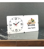 Arkeolog Ahşap Masa Saati 001