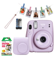 Fujifilm İnstax Mini 11 Fotoğraf Makinesi+Çanta+20'li film+Mandal (LİLA)