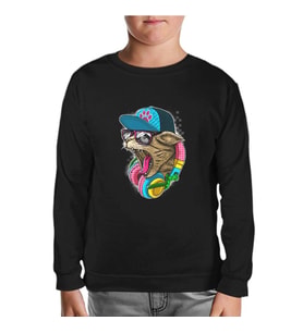 Catphone Müzik  Siyah Çocuk Sweatshirt