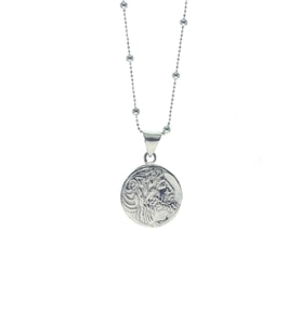Söğütlü Silver Gümüş top top zincirli antik para kolye