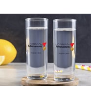 BK Gift Kişiye Özel Renkli Baskılı Kahramanmaraş Tasarımlı Turistik İkili Vodka Bardağı-1 (Beyaz)
