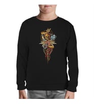 Motosiklet - Heartbeat Siyah Çocuk Sweatshirt