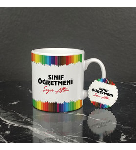 Sınıf Öğretmeni Kupa Bardak ve Anahtarlık Set 002