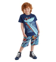 Surfer Croco Erkek Çocuk T-shirt Şort Takım