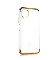 Huawei P40 Lite Kılıf Zore Dört Köşeli Lazer Silikon Kılıf (Gold)
