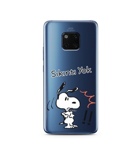 Snoopy Tasarımlı Süper Şeffaf Silikon Telefon Kılıfı Huawei Mate 20 Pro 