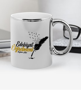 BK Gift Kişiye Özel Edebiyat Öğretmeni Krom Kupa Bardak - 2