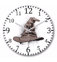 Harry Potter The Word Sorting Hat Duvar Saati Bombeli Gercek Cam